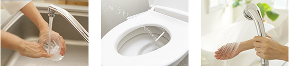 毎日使うトイレのお水を安全に 浄水便座の塩素を除去しましょう！ 洗浄便座の塩素除去器 クリンワシュレ